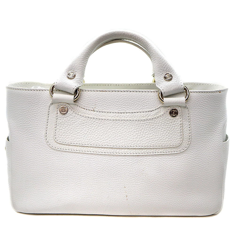 Celine Boogie Bag Handbag Leather White